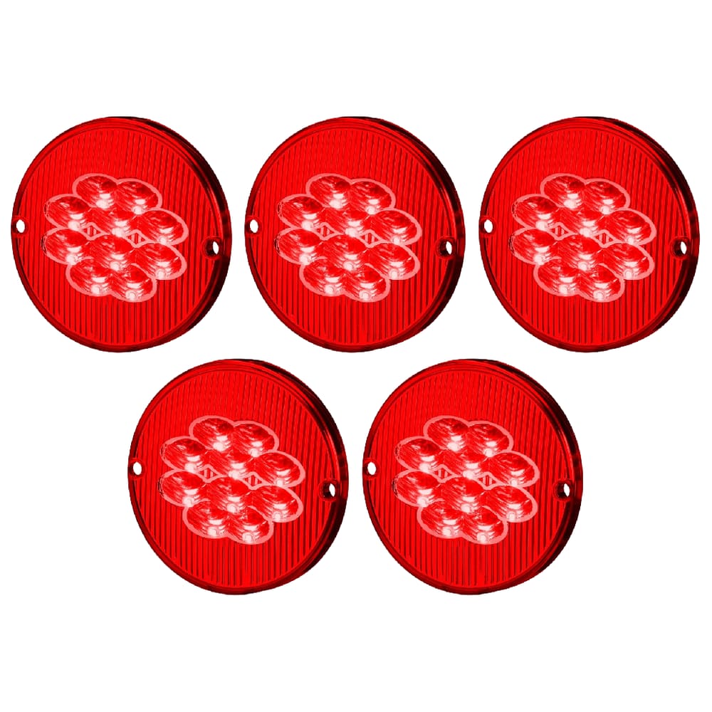 5 Lanterna Traseira 155mm Vermelha 10 Leds 24v - Sinalsul