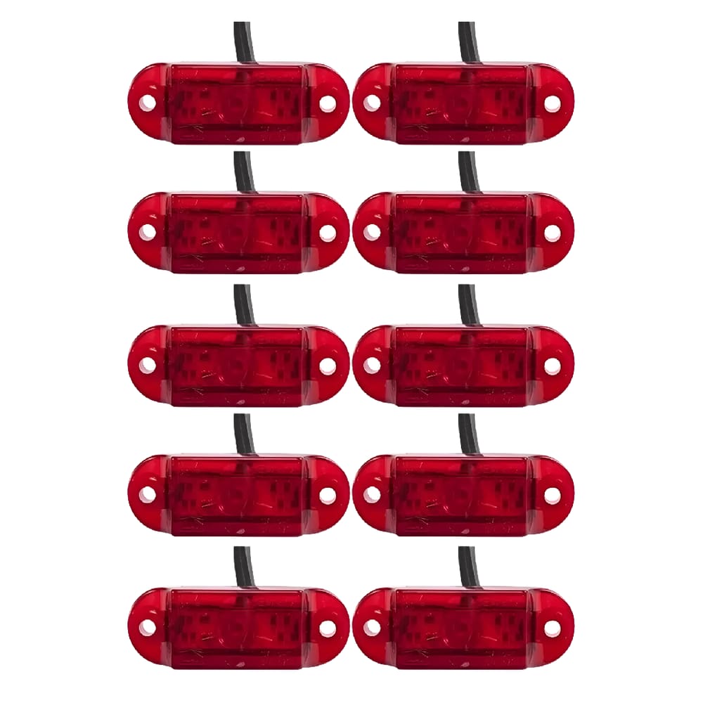 Kit 10 Lanterna Led Posipoint Vermelha Bivolt 12v / 24v Aspock