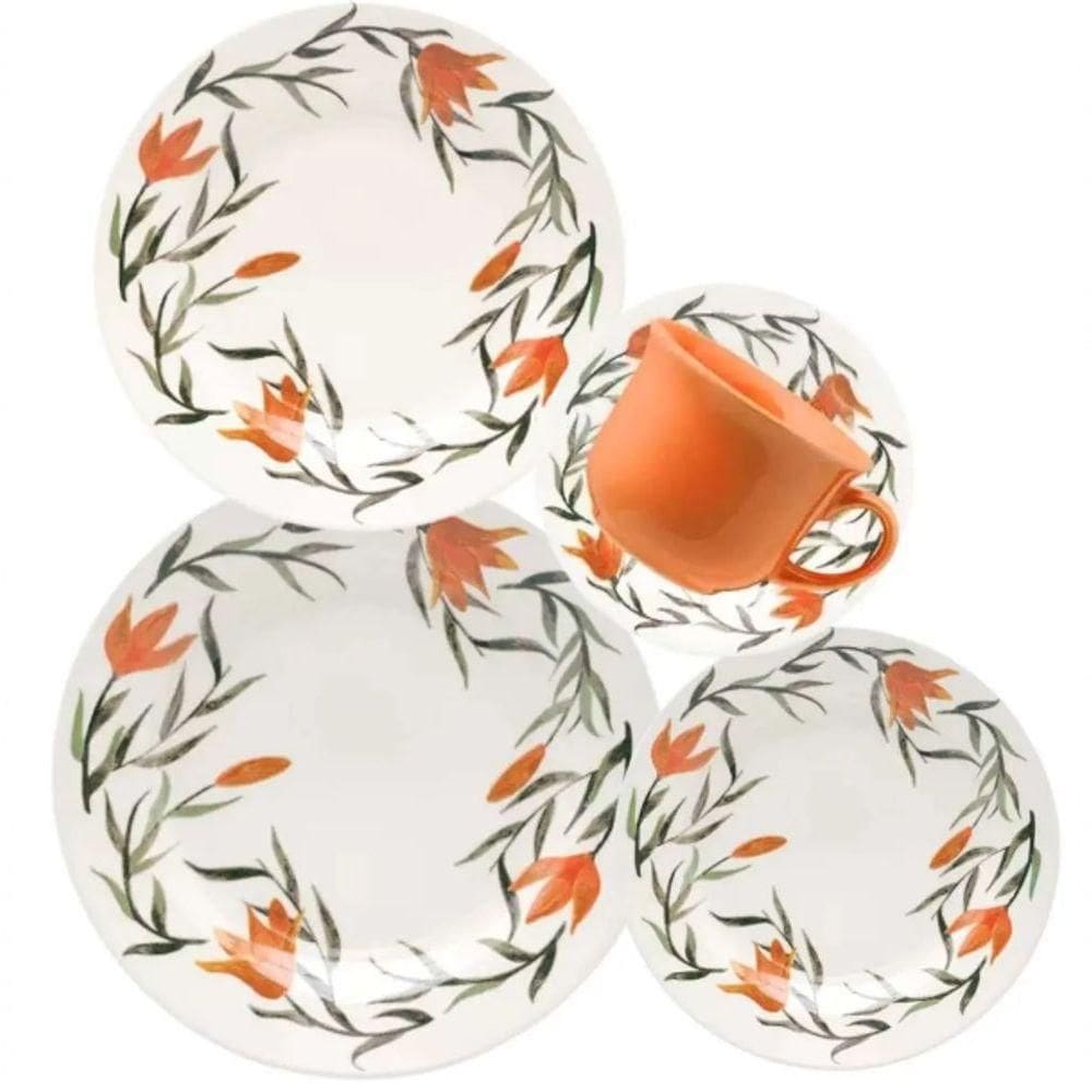 Jogo De Jantar Oxford Ramys Em Ceramica Estampada 20