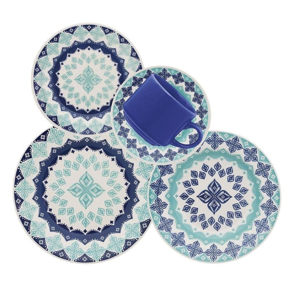 Jogo De Jantar Oxford 20pc Ocean Em Ceramica Estampada Alto Brilho