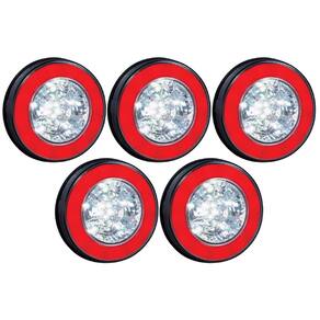 5 Lanterna Traseira Vermelho Halo Light Led 24v Luz Re