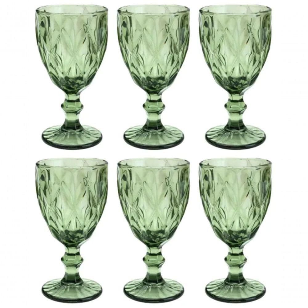 Jogo De Taças Luxx Ellegance 340ml 6 Und Vidro Cristal Green