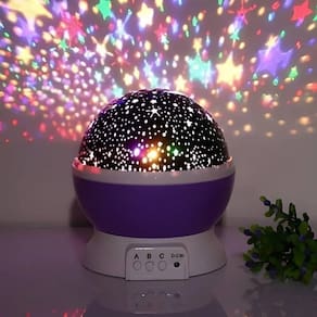 Luminária Projetor Estrelas 360º Abajur Star Master Roxo