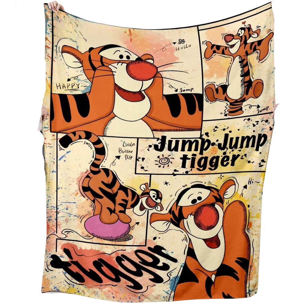 Cobertor SANMU Tigger Smile Print de fibra de poliéster macia