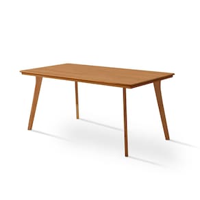 Mesa Sala de Jantar em Madeira Maciça Millena 160x80 com Pés de Madeira - Castanho