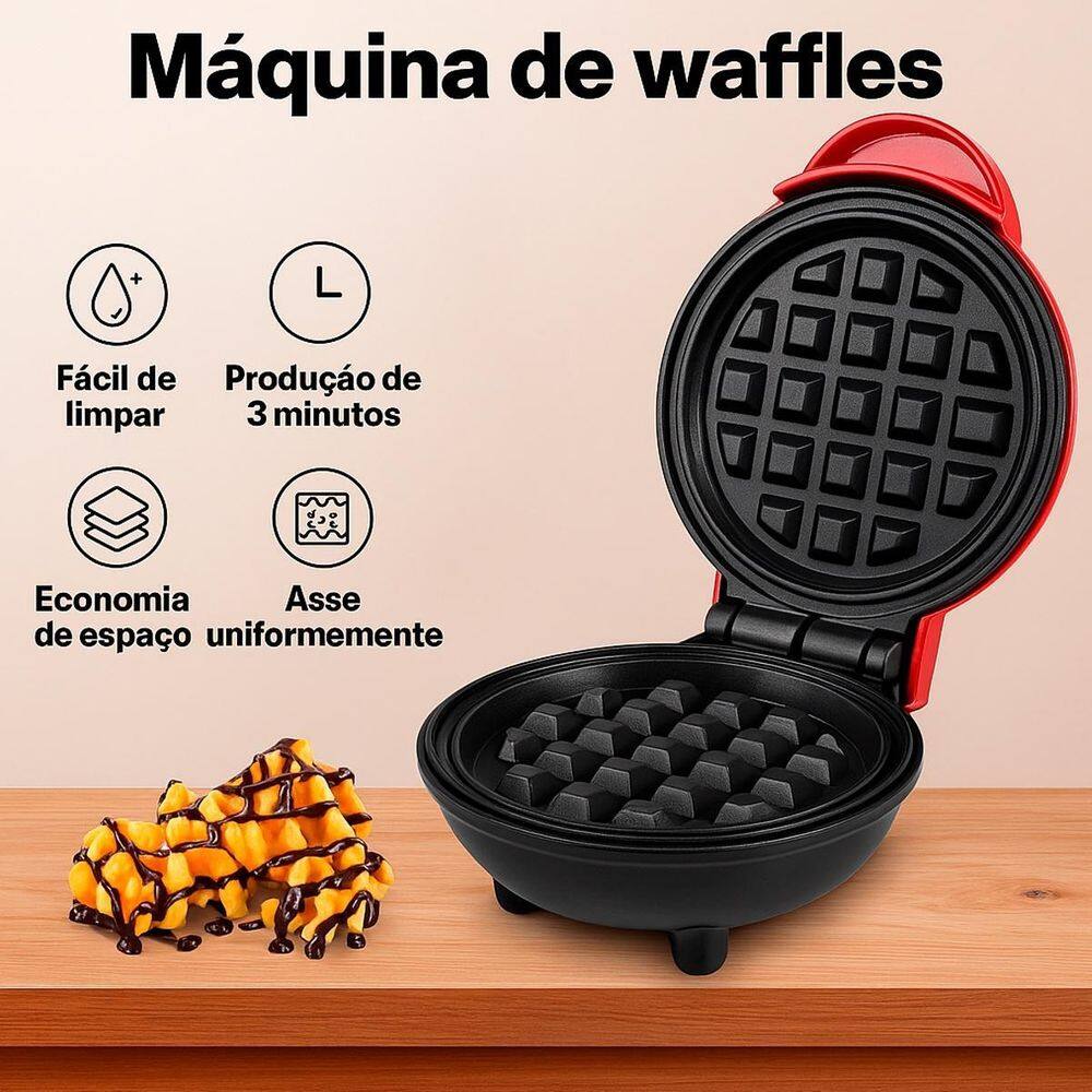 Mini Waffle Máquina Ideal Para Viagens E Café Rápido 110V