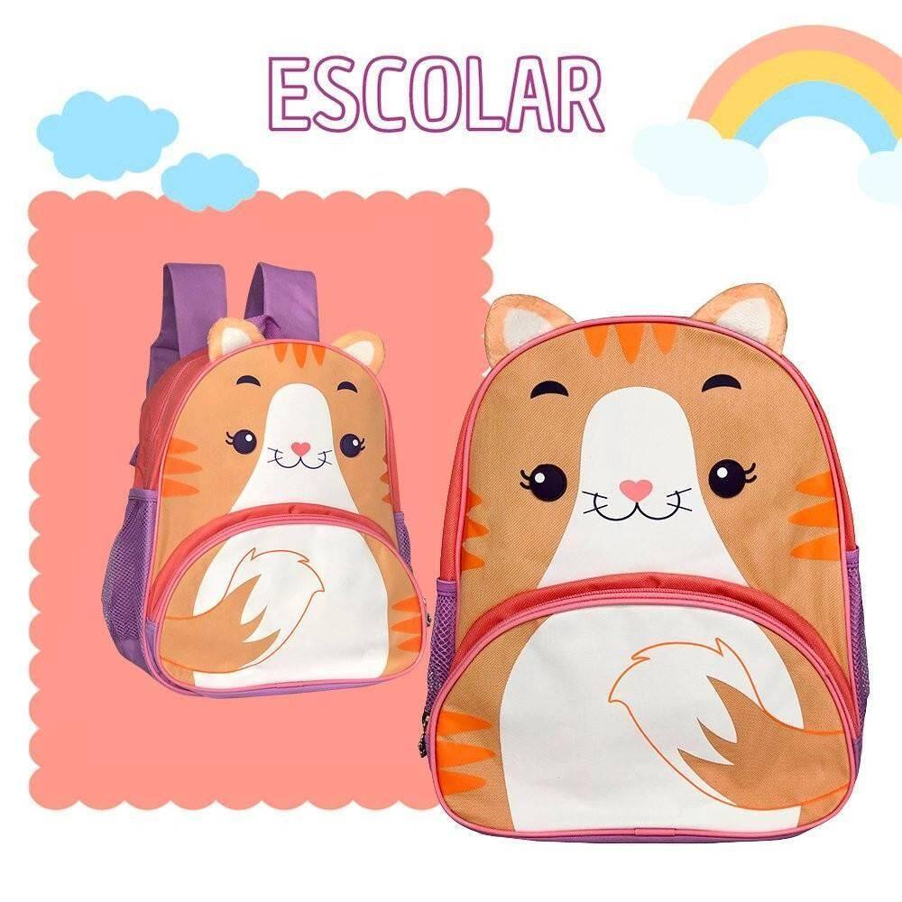 Mochila Infantil Reforçada Com Alças Gatinho 17 Litros