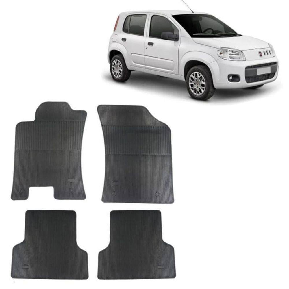 Tapete Borracha Fiat Novo Uno 2011 Até 2021 4 Peças