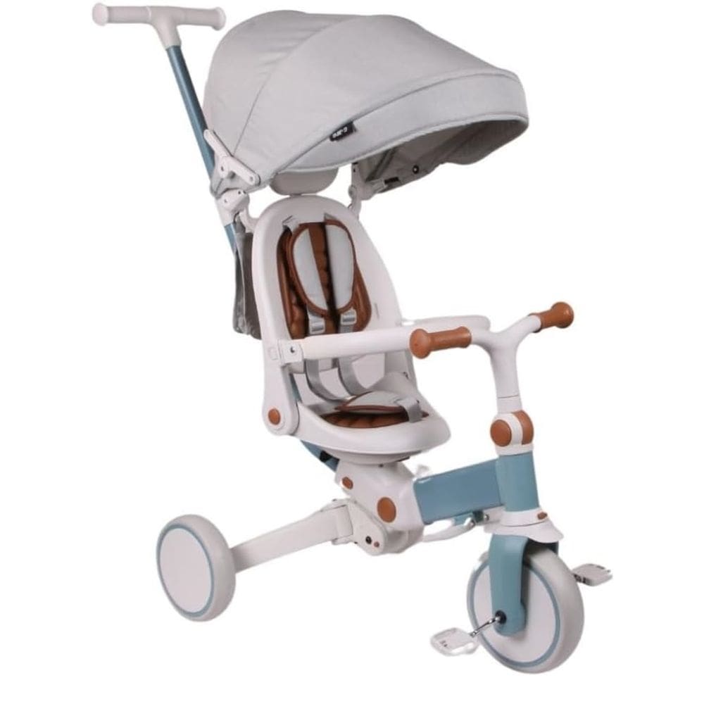 Triciclo Infantil Multifuncional E-lite Trike 5 em 1 Off White e Azul - Premium Baby