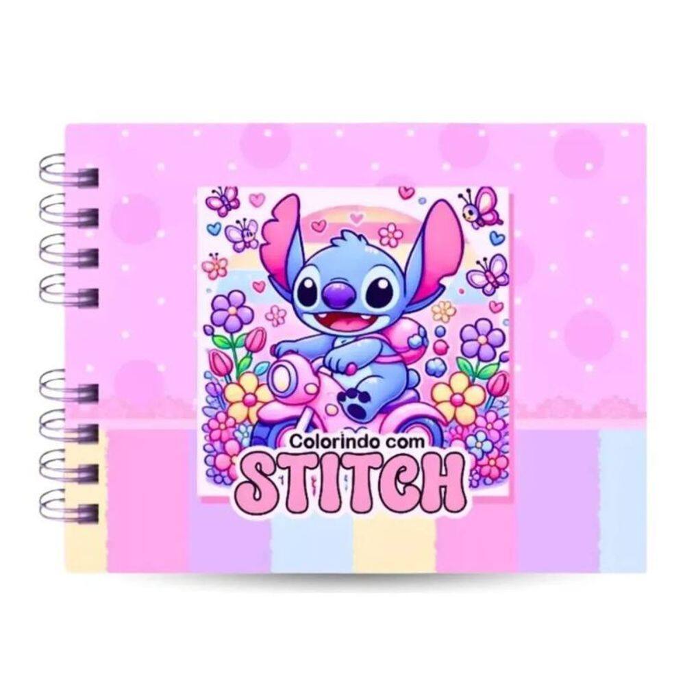Livro Colorir Stitch Capa Dura 50 Páginas Folha Grossa 180G