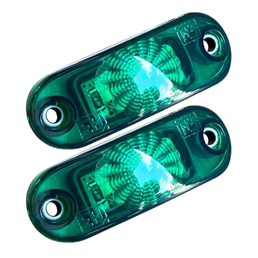 Kit 2 Lanterna Delimitadora Verde Led 12v 24v Caminhão Baú