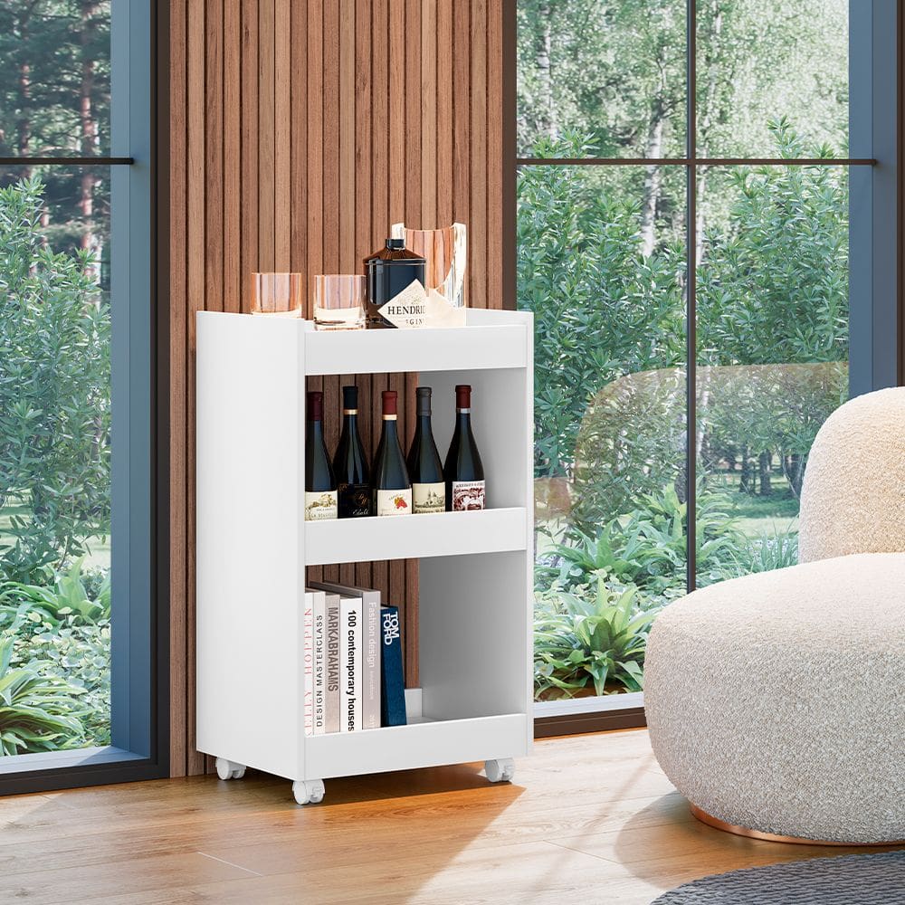 Balcão para Organizar Multiuso Modelo Jade para Casa Branco