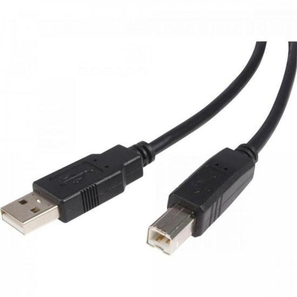 Cabo Usb 2.0 A Macho + B Macho 3 Metros Preto