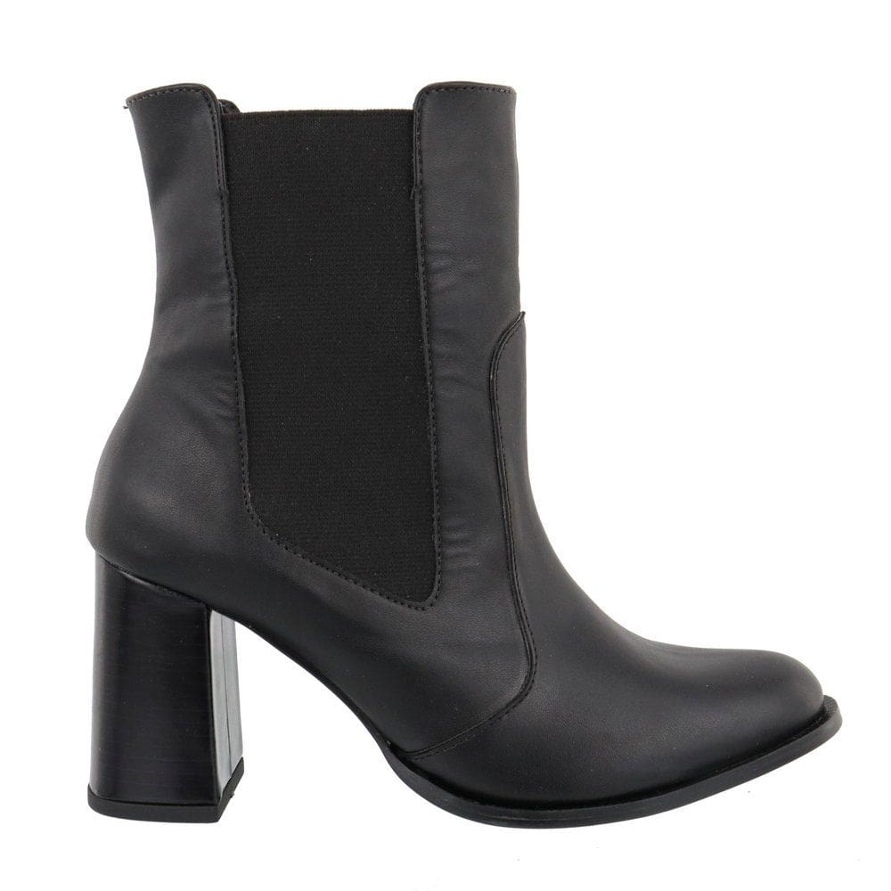 Bota Chelsea Feminina Cano Baixo Salto Grosso Elástico Lateral Bota Casual Dia a Dia