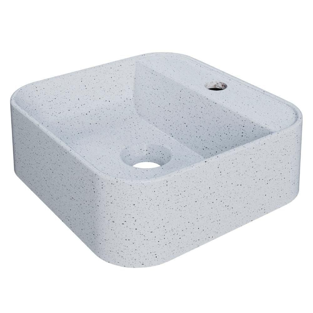 Cuba Pia Para Banheiro Quadrada 32cm ágata C08 Branco Granit - Mpozenato