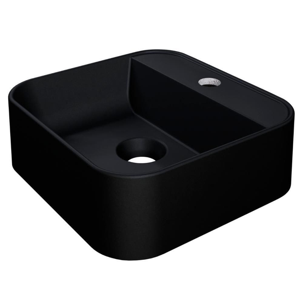 Cuba Pia Para Banheiro Quadrada 32cm ágata C08 Preto - Mpozenato