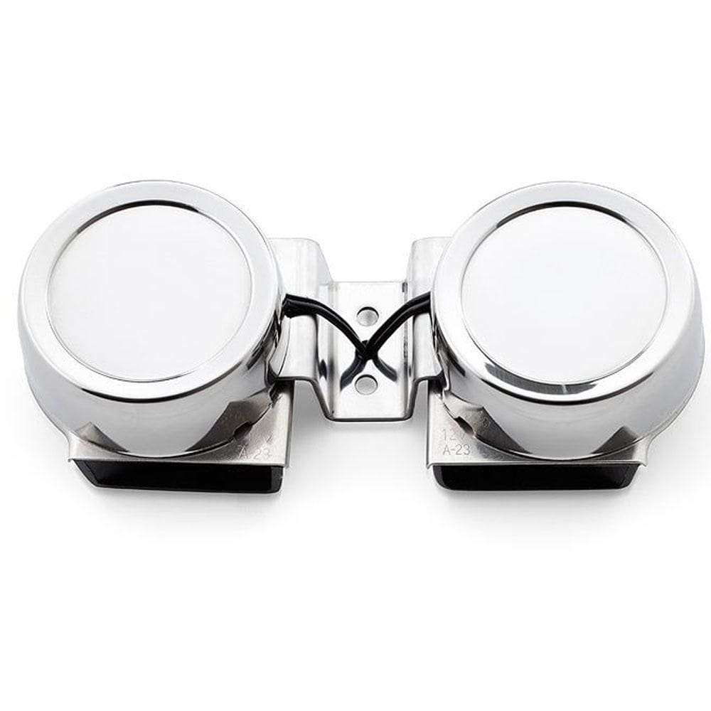 Buzina De Embutir Em Aço Inox Caracol Dupla Som Grave 106Db