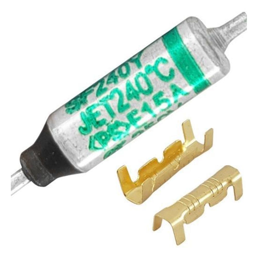 Fusível Térmico 240C Graus 15A 250V 3 Pçs + 6 Terminais Luva