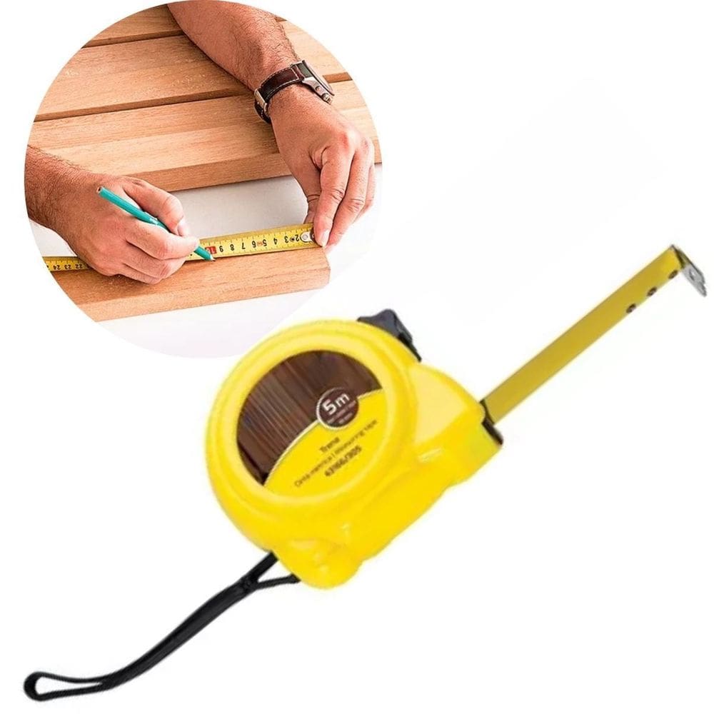 Régua De Medição 5M Aço Inox Com Trava Profissional