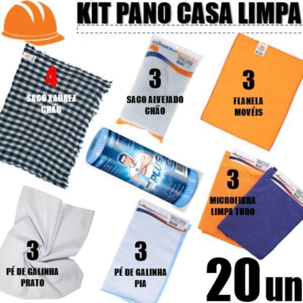 Kit Pano Casa Limpa Chão, Louça, Pia, Móveis, Multiuso