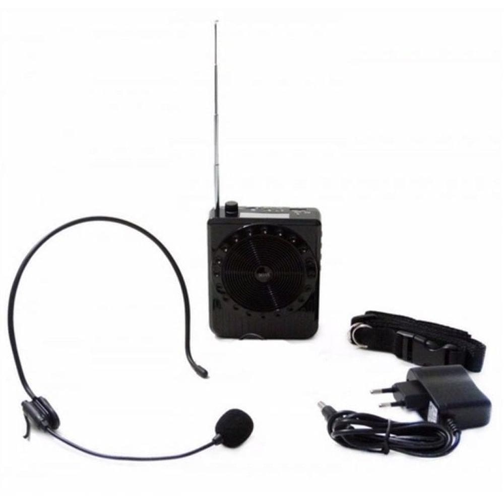Megafone Amplificador Voz Microfone Professor Radio Fm Usb