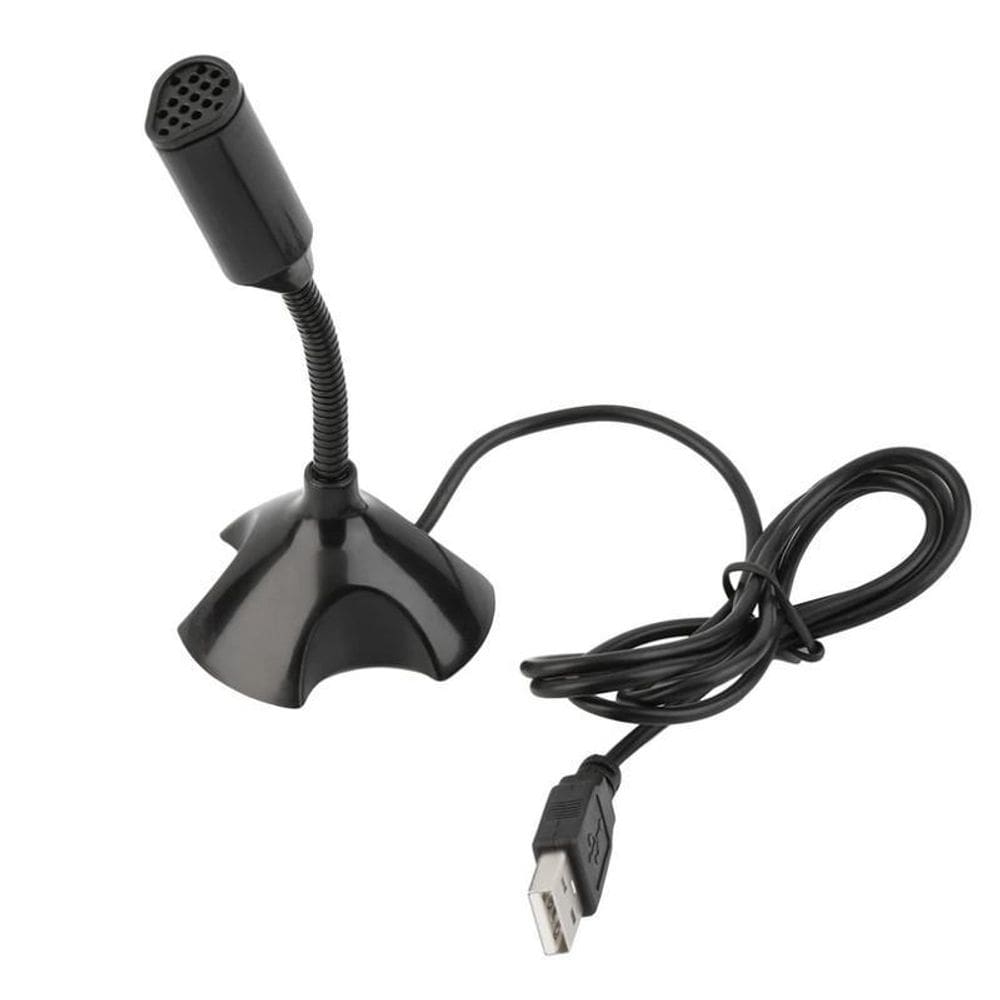 Microfone Para Laptop Notebook Pc + Cabo Usb Cor Preta