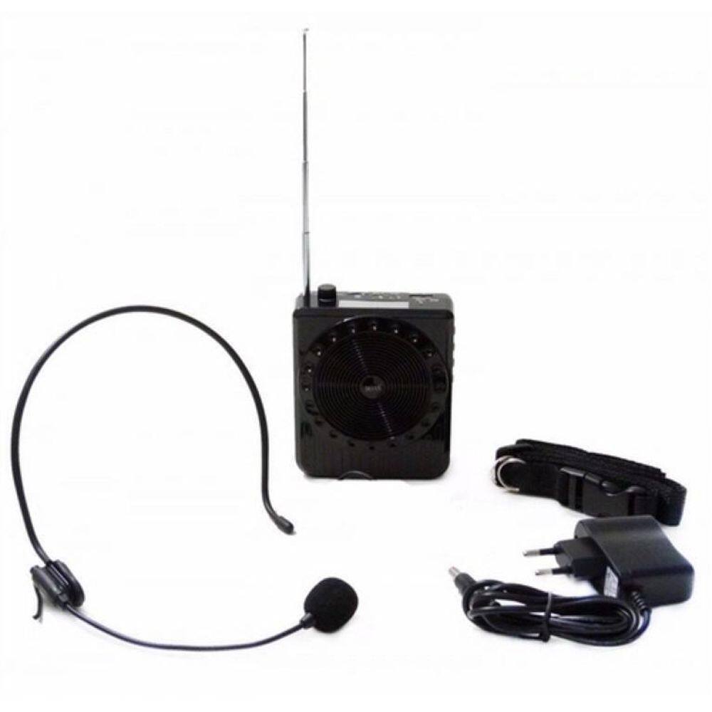 Megafone Amplificador Voz Microfone Professor Radio Fm Usb