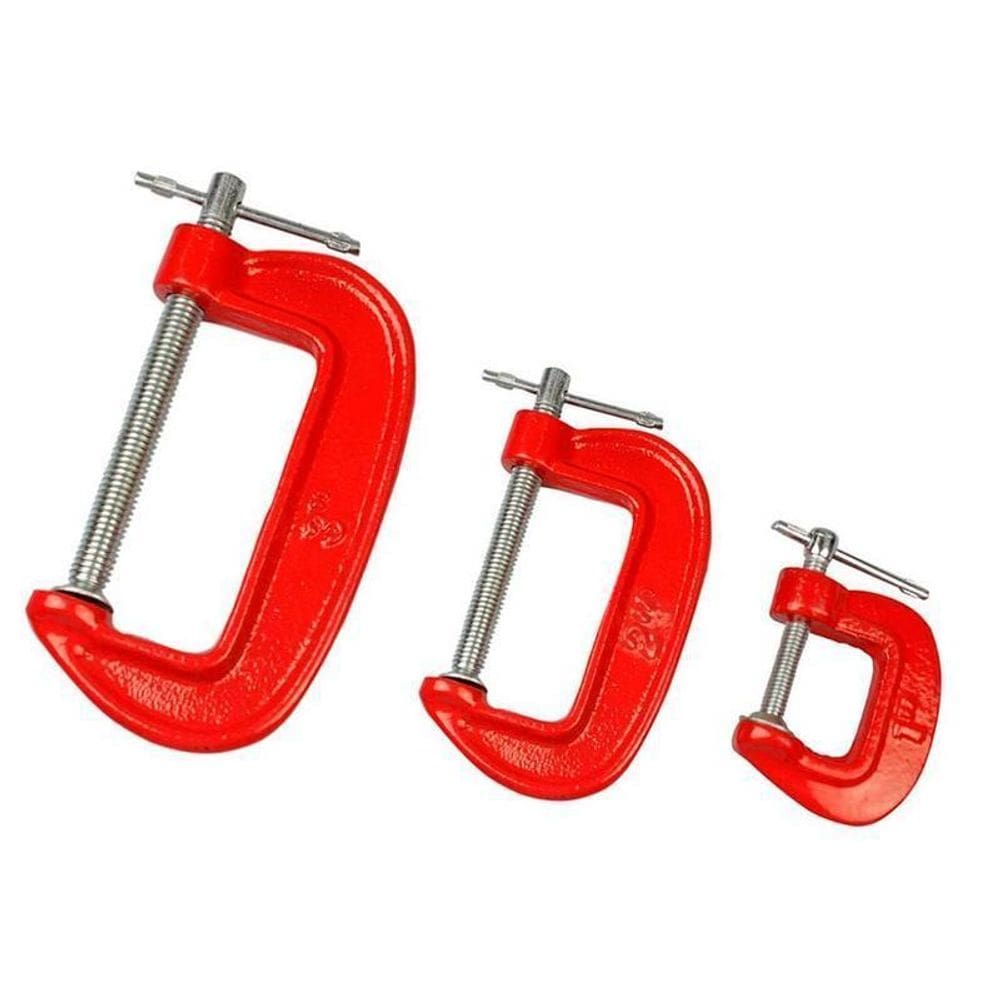 Jogo De Grampos Tipo C Com 3 Peças 12Cm 09Cm 06Cm Marceneiro