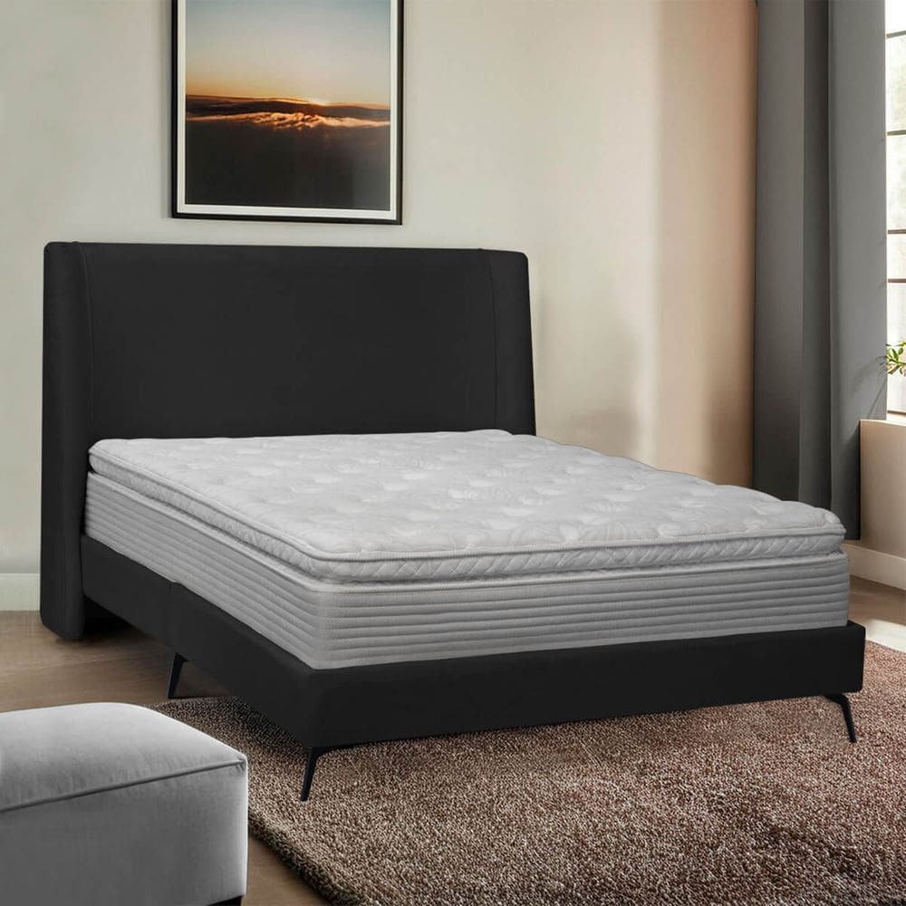 Kit Cabeceira e Base Cama Box Orgânica Montreal 144x205cm Casal Bouclê - SOFA STORE