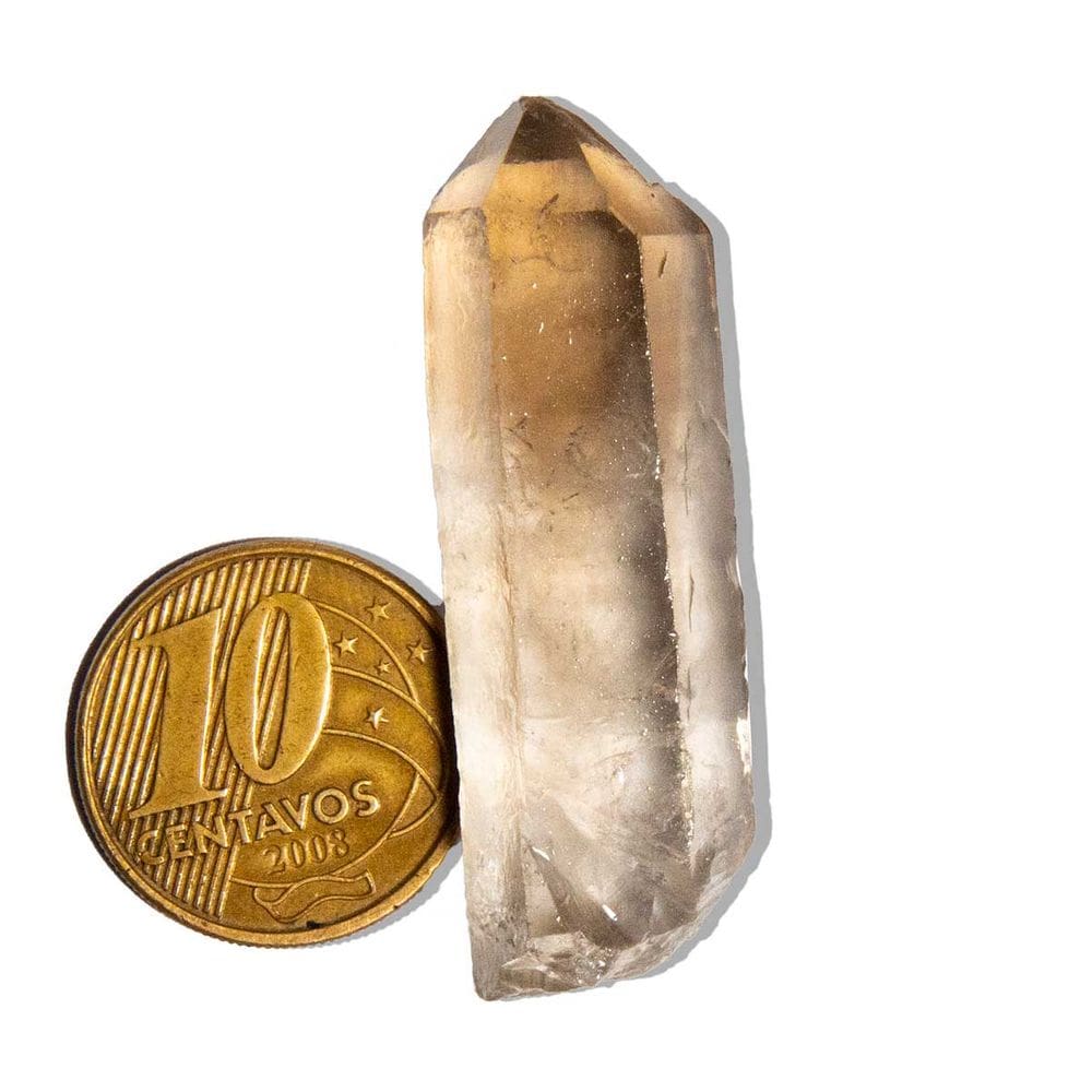01 Ponta Quartzo Toque Fumê Bruto 10 a 20g 4 a 6cm Tipo B