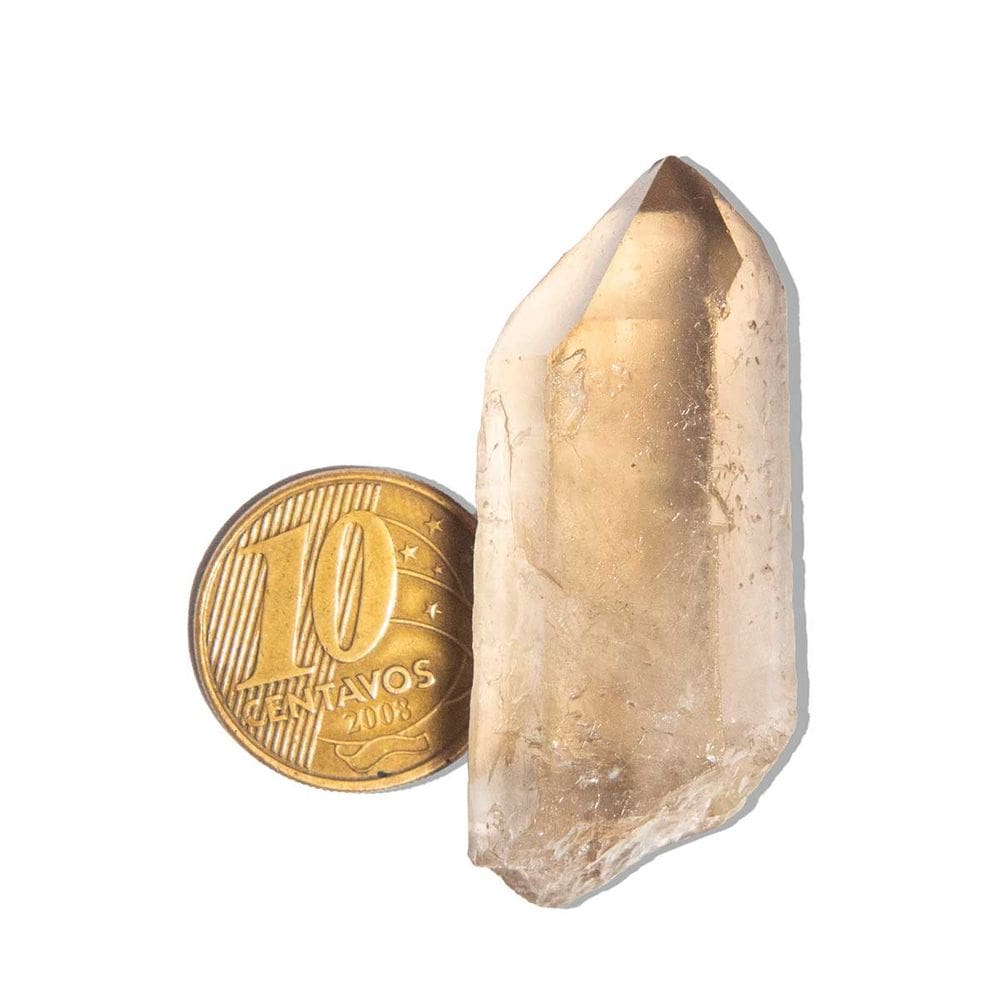 01 Ponta Quartzo Toque Fumê Bruto 20 a 50g 4 a 5cm Tipo B