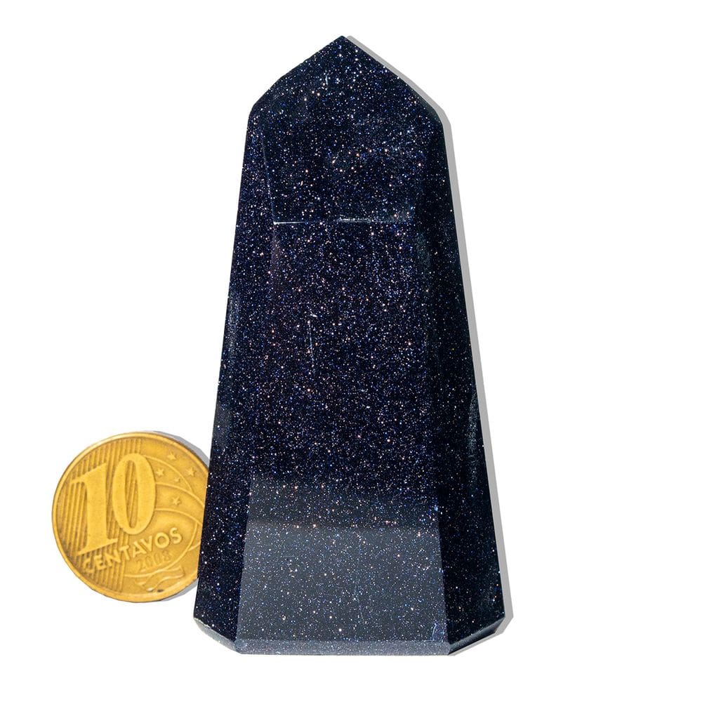 Ponta Pedra Estrela Azul Lapidada 6 a 7cm Média 55g Tipo B