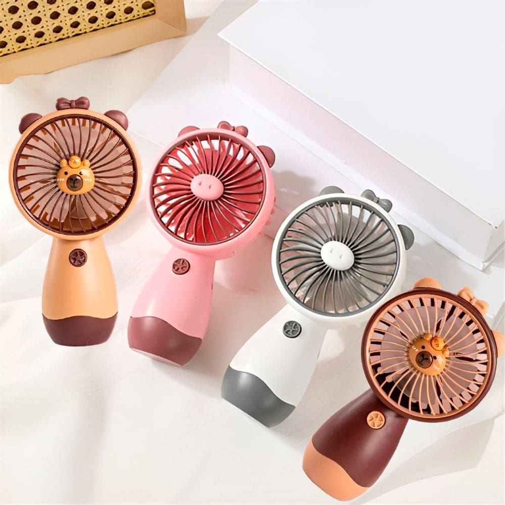 Ventilador de Mão Silencioso Recarregável Portátil USB Cor:Branco