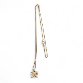 Colar Peixes Signo do Zodiaco Pingente Dourado 30 cm
