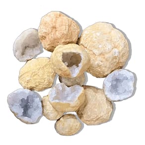 05 Kit 3 Geodos Misteriosos Cristal Para Abrir Média 4 a 6cm