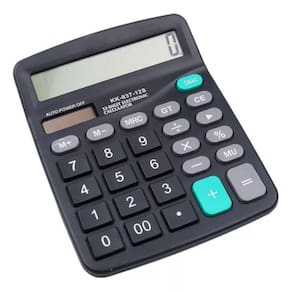 Kit 1 Calculadora Mesa Display 12 Digitos Grande Escritorio