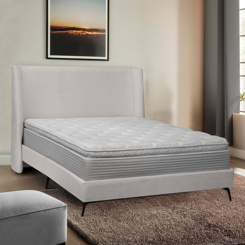 Kit Cabeceira e Base Cama Box Orgânica Montreal 199x219cm King Size Bouclê - SOFA STORE