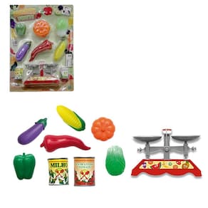 Kit Cozinha Infantil Legumes + Balanca E Acessorios 9 Pecas