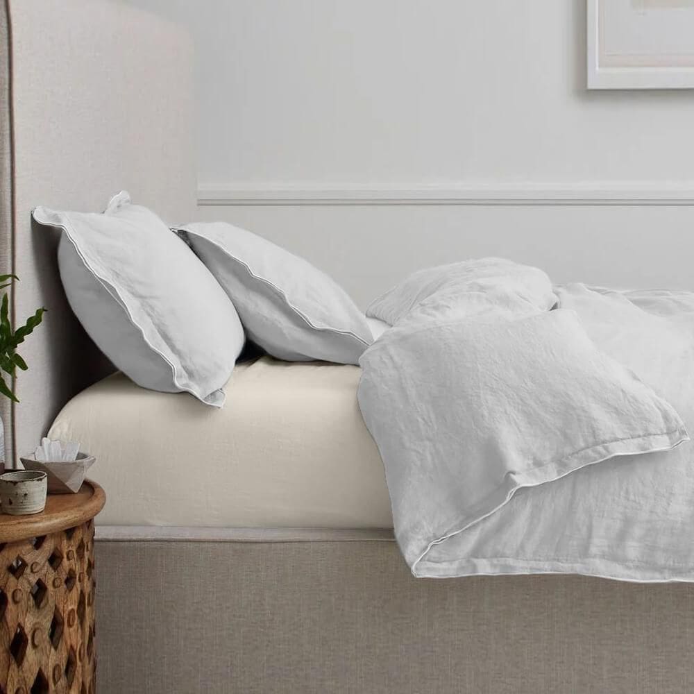 Lençol Casal Elástico 150 Fios Algodão Premium Perola