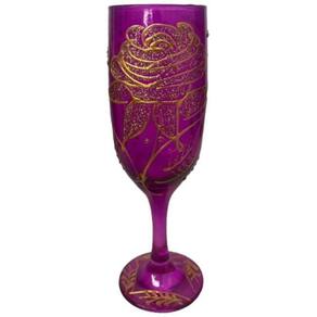 Taça Pomba Gira Roxa Rosa Cristal Gallant Luxo 150Ml - Vidro