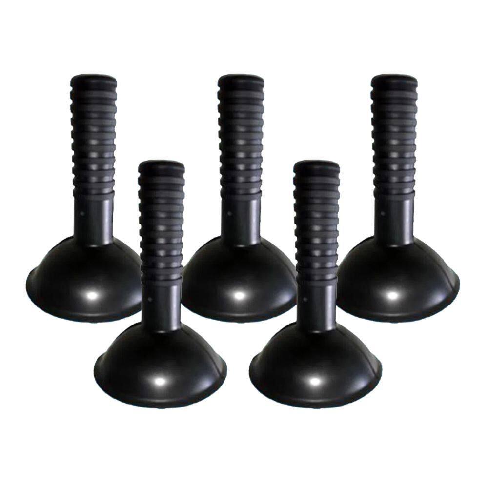 Desentupidor De Pia De Mão Pequeno Preto Em Borracha Kit 5