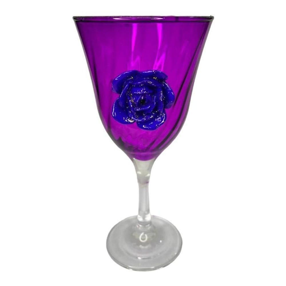 Taça Roxa Pomba Gira Lirio Rosa Super Luxo 330 Ml Vidro