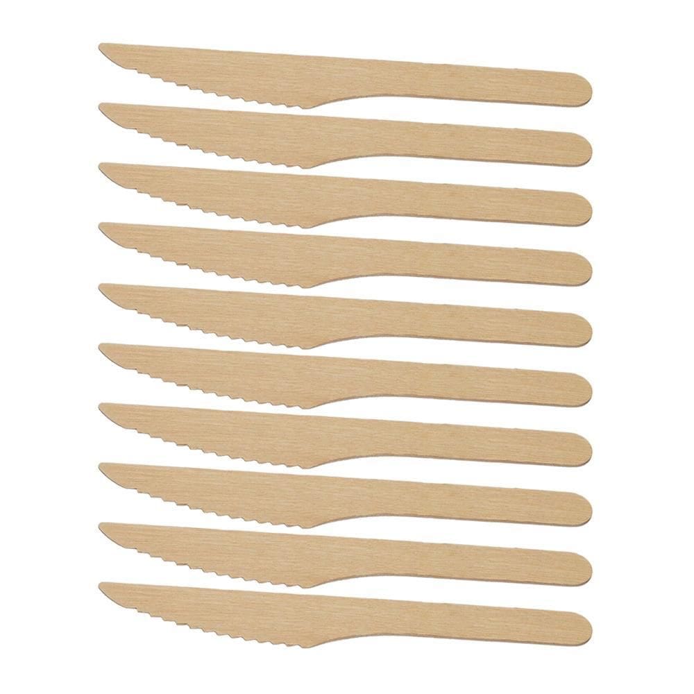 Faca De Madeira Biodegradável Para Refeição 16Cm 50U Kit 10