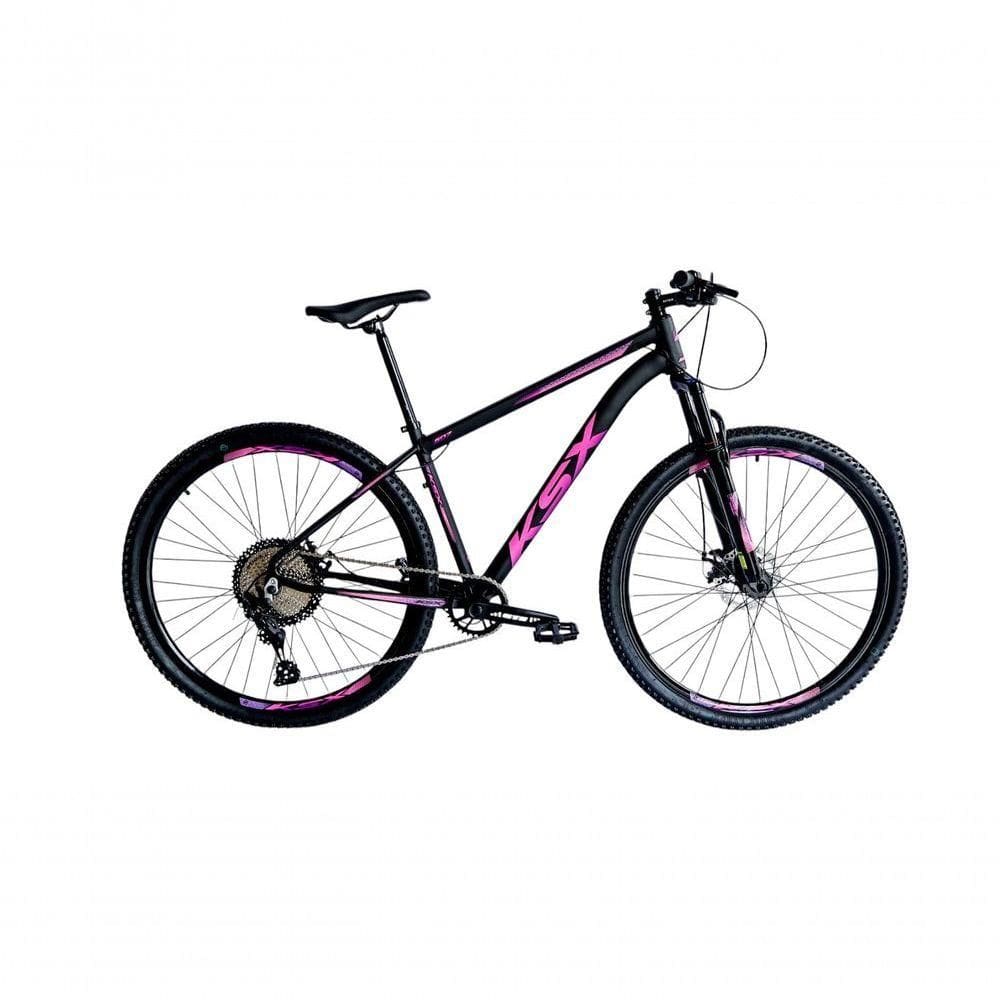 Bicicleta Aro 29 Ksx Sd7 12v Garfo Com Trava K7 11/50 Freios Hidráulicos Kit 1x12 - Preto/rosa Tam. 15