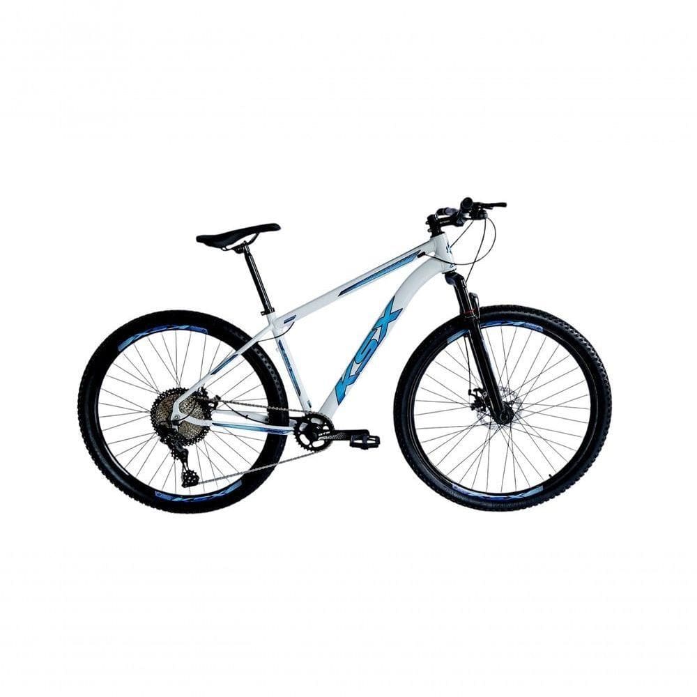 Bicicleta Aro 29 Ksx Sd7 12v Garfo Com Trava K7 11/50 Freios Hidráulicos Kit 1x12 - Branco/azul Tam. 21