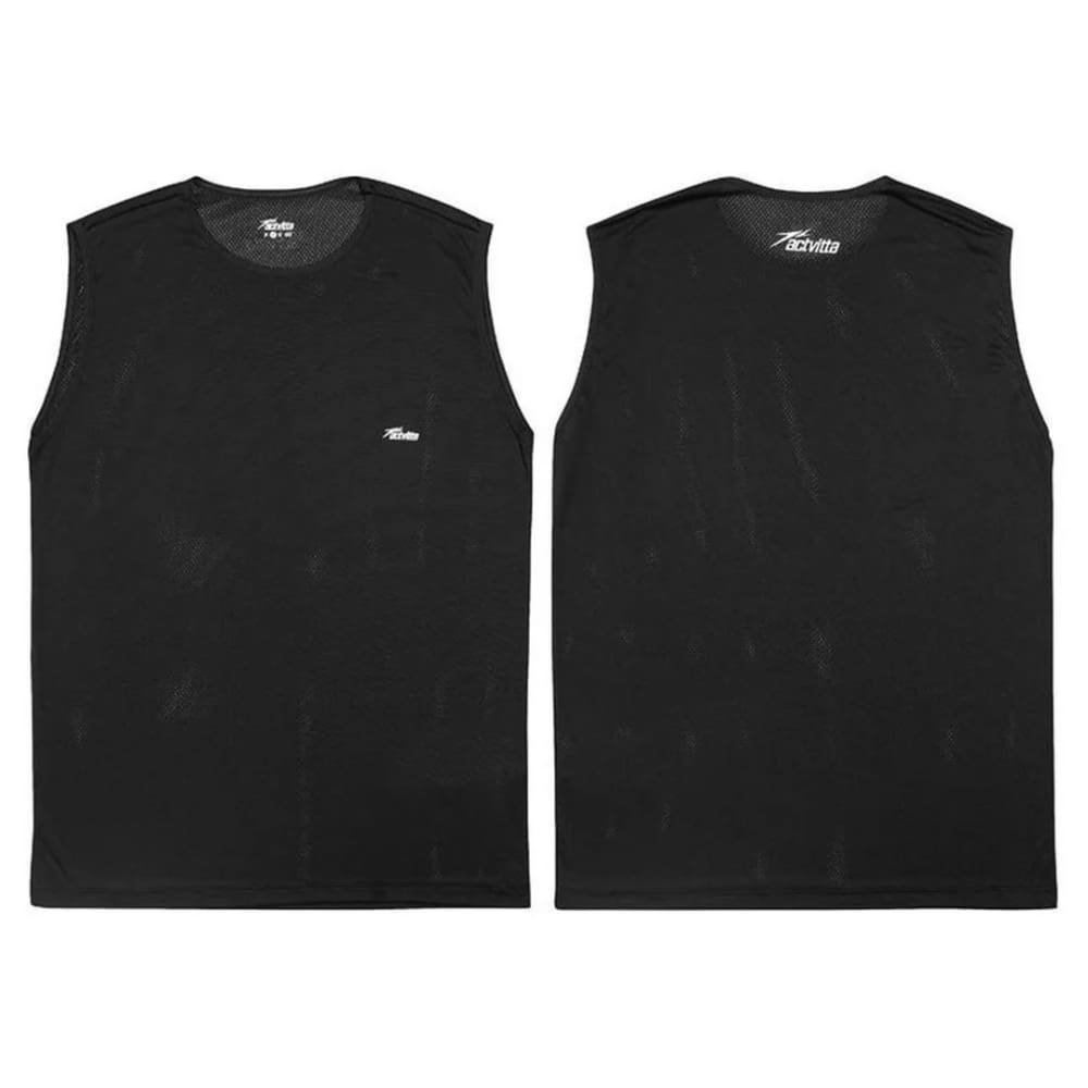 Camiseta Regata Masculina Activitta Esportiva Treino Poliamida Preta