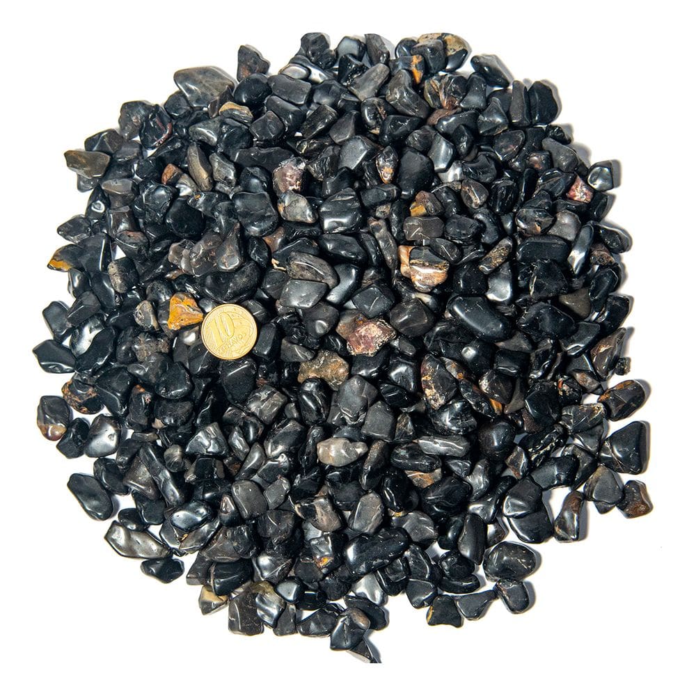 1 kg Ônix Preto Rolado Pedra Natural PP Aprox. 3 a 8mm