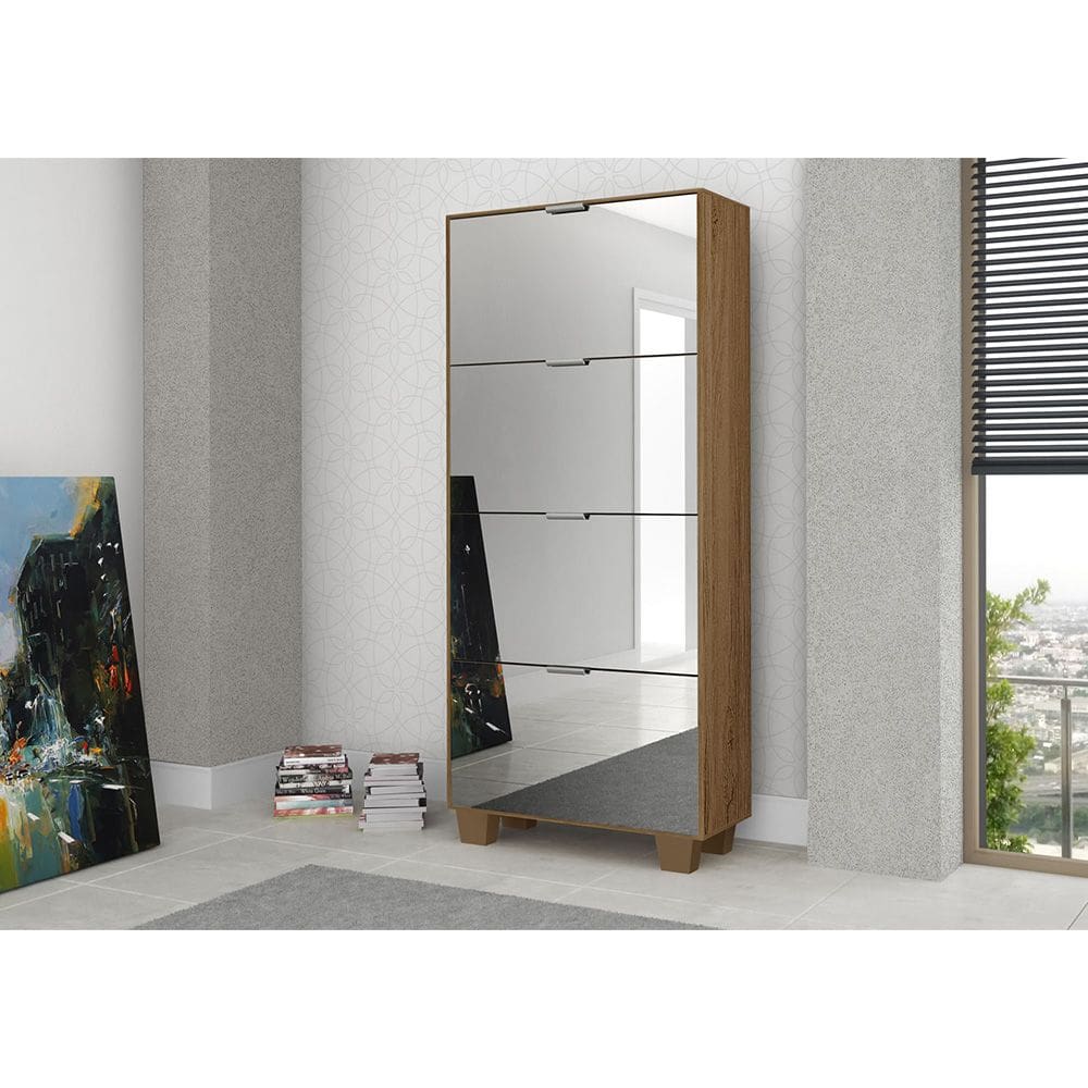 Sapateira Armário Multiuso Londres com Espelho Ferrara Madeirado