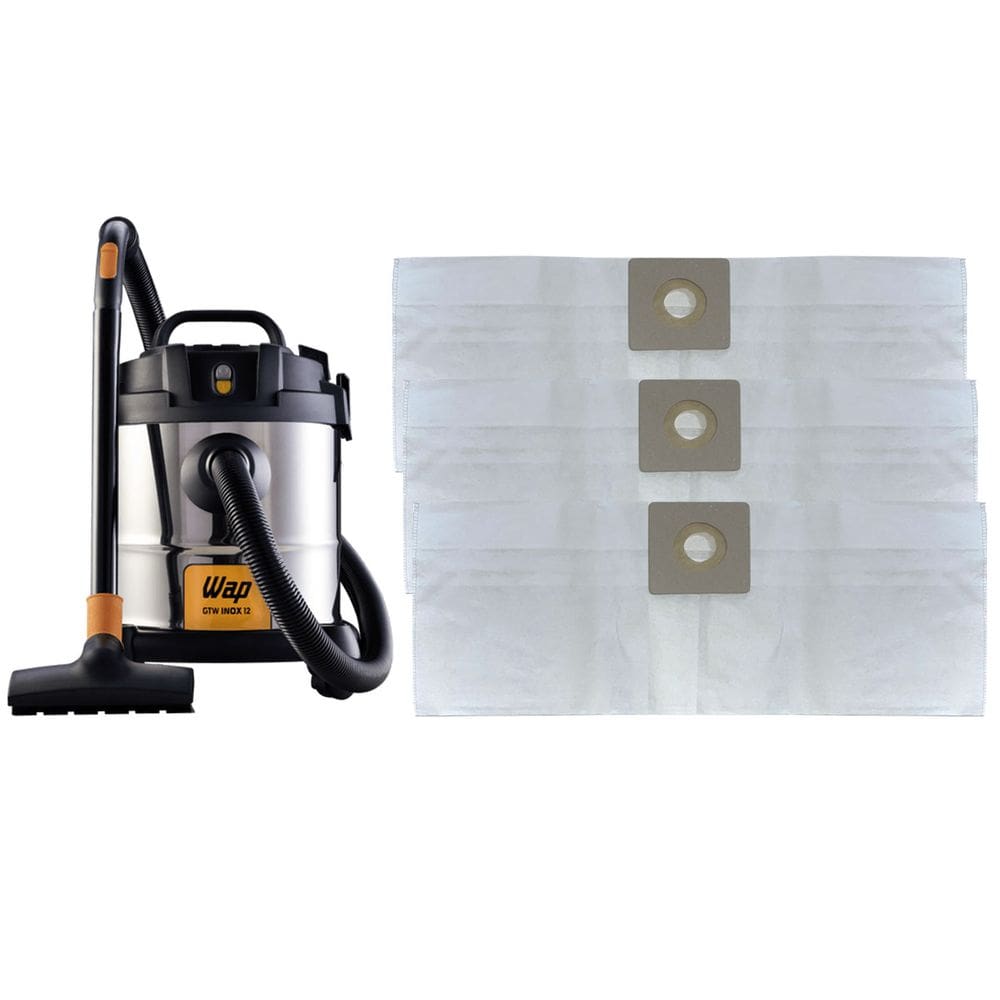 Saco Descartável Aspirador Pó Wap Gtw Inox 12 Com 3 Unidades