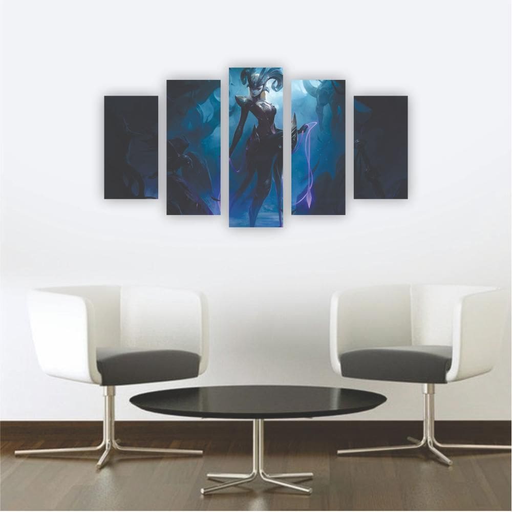 Quadro Mosaico Decoração Nerd Gamer 5 Peças Mdf Mod 21